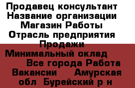 Продавец-консультант › Название организации ­ Магазин Работы › Отрасль предприятия ­ Продажи › Минимальный оклад ­ 27 000 - Все города Работа » Вакансии   . Амурская обл.,Бурейский р-н